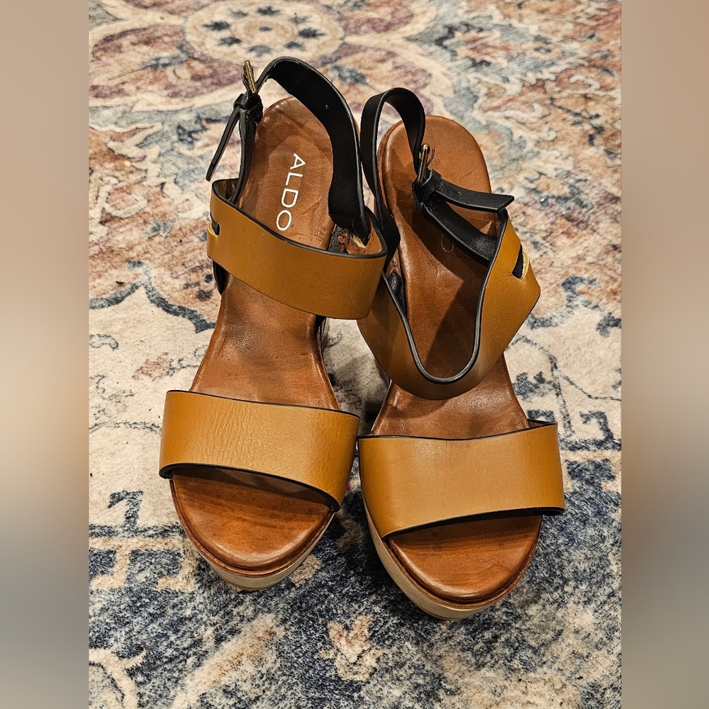Aldo Colorblock Wooden Wedges